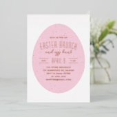 Roze gespikkelde jacht Uitnodiging van de paaspart (Staand Voorkant)