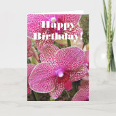 Roze gespikkelde moth Orchids Floral Birthday Kaart (Voorkant)