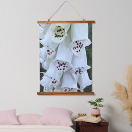 Roze gespikkelde witte vingerhoedskruid bloem hangend wandkleed