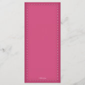 Roze gestikt Damast bruiloft receptie menu (Achterkant)