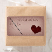 Roze "Gestikt met Liefde" Naaigeschenk Label (Insitu)