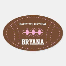 Roze gestikte voetbal baby shower feest sticker