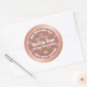 Roze gestippelde productverpakkingsetiketten Roos  Ronde Sticker (Envelop)