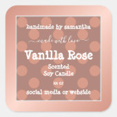 Roze gestippelde productverpakkingsetiketten Roos  Vierkante Sticker (Voorkant)