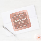 Roze gestippelde productverpakkingsetiketten Roos  Vierkante Sticker (Envelop)