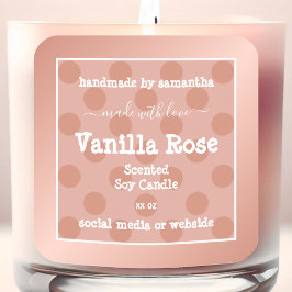 Roze gestippelde productverpakkingsetiketten Roos Vierkante Sticker