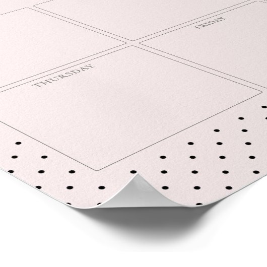 Roze gestippelde weekplanner afdrukbaar poster (Hoek)