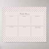 Roze gestippelde weekplanner afdrukbaar poster (Voorkant)