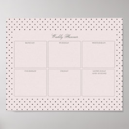 Roze gestippelde weekplanner afdrukbaar poster