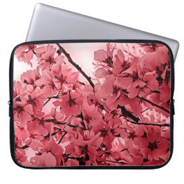 Roze gestormde sierCherry Branches Laptop Sleeve
