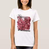 Roze gestormde sierCherry Branches T-shirt (Voorkant)