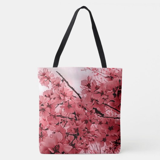 Roze gestormde sierCherry Branches Tote Bag (Voorkant)