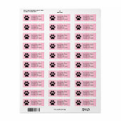 Roze, gestreept afdruppellabel etiket (Full Sheet)