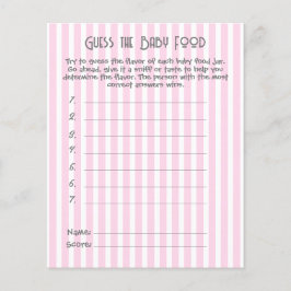 Roze gestreept Baby shower spel Guess Baby Food