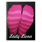 Roze gestreept contactdozen notitieboek (Voorkant)