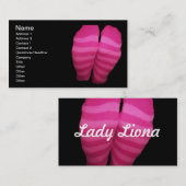 Roze gestreept contactdozen visitekaartje (Voorkant / Achterkant)