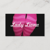 Roze gestreept contactdozen visitekaartje (Achterkant)