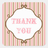 roze gestreept dank u Stickers (Voorkant)