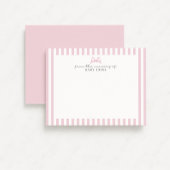 Roze Gestreept en Bow Baby Girl Nursery briefkaart