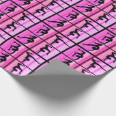 ROZE GESTREEPT GYMNASTIEK INPAKPAPIER (Hoek)