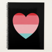 Roze gestreept hart planner (Voorkant)