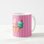 Roze gestreept ijs koffiemok (Voorkant rechts)