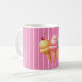 Roze gestreept ijs koffiemok (Voorkant links)