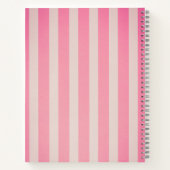 Roze gestreept Notitieboek met naam (Achterkant)