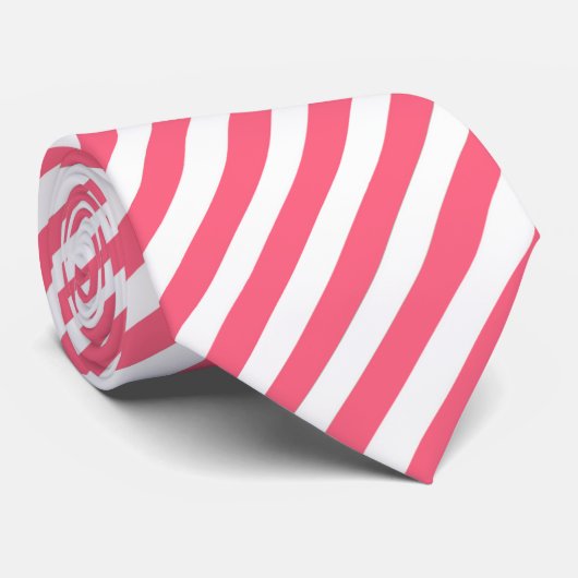 Roze gestreept stropdas (Opgerold)