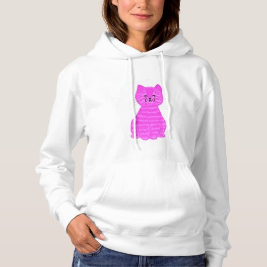 Roze gestreept sweatshirt voor katten (Voorkant)
