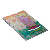 roze gestreept zeil notitieboek (Rechterzijde)