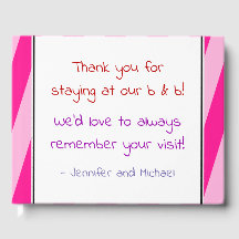 Roze gestreepte B- & B-bezoekersboek