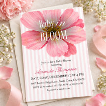 Roze gestreepte Baby in Bloom Tuin Baby Shower