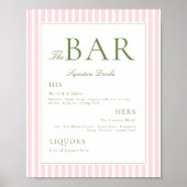 Roze gestreepte BAR Poster (Voorkant)