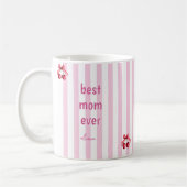 Roze gestreepte Beste Moeder Ooit Mok Cute Kersen (Links)