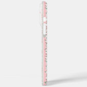 Roze gestreepte bloemige gepersonaliseerde Case-Mate iPhone case (Achterkant / Links)