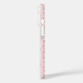 Roze gestreepte bloemige gepersonaliseerde Case-Mate iPhone case (Achterkant / Links)