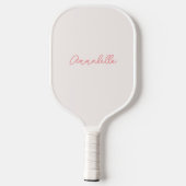 roze gestreepte boog naam pickleball paddle (Achterkant)