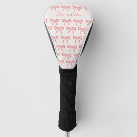  roze gestreepte boognaam golfheadcover (Voorkant)