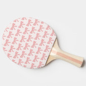 roze gestreepte boognaam tafeltennisbatje (Zijkant)