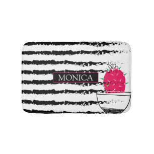 Roze gestreepte Cactus-patroon Badmat