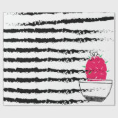 Roze gestreepte Cactus-patroon Cadeaupapier (Vlak)
