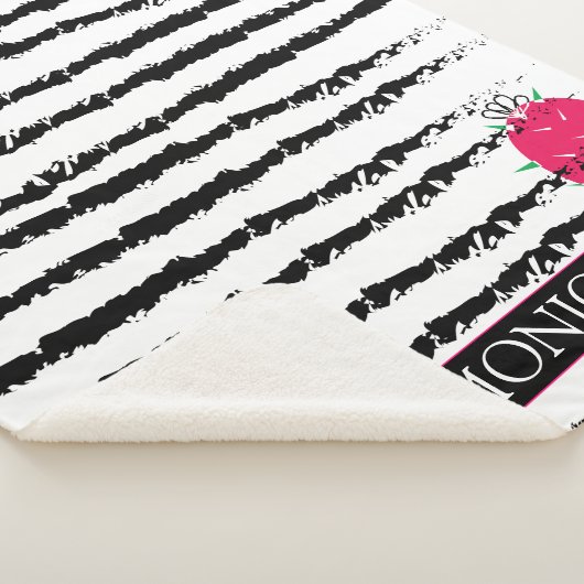 Roze gestreepte Cactus-patroon Sherpa Deken (3/4)