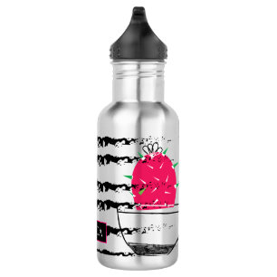 Roze gestreepte Cactus-patroon Waterfles
