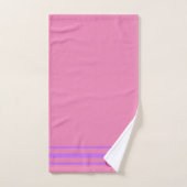 Roze Gestreepte Custom Monogram Badhanddoek Set Bad Handdoek (Handdoek)