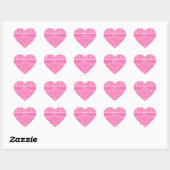 Roze Gestreepte Damask Liefde Sticker (Vel)