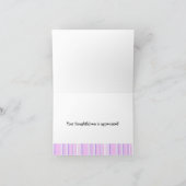 Roze Gestreepte Dankkaart Bedankkaart (Binnen)