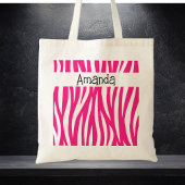 Roze gestreepte dierentas tote bag