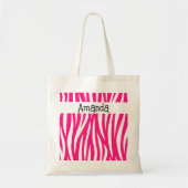 Roze gestreepte dierentas tote bag (Voorkant)