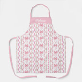 Roze Gestreepte Floral Coquette Lint  Schort (Voorkant)